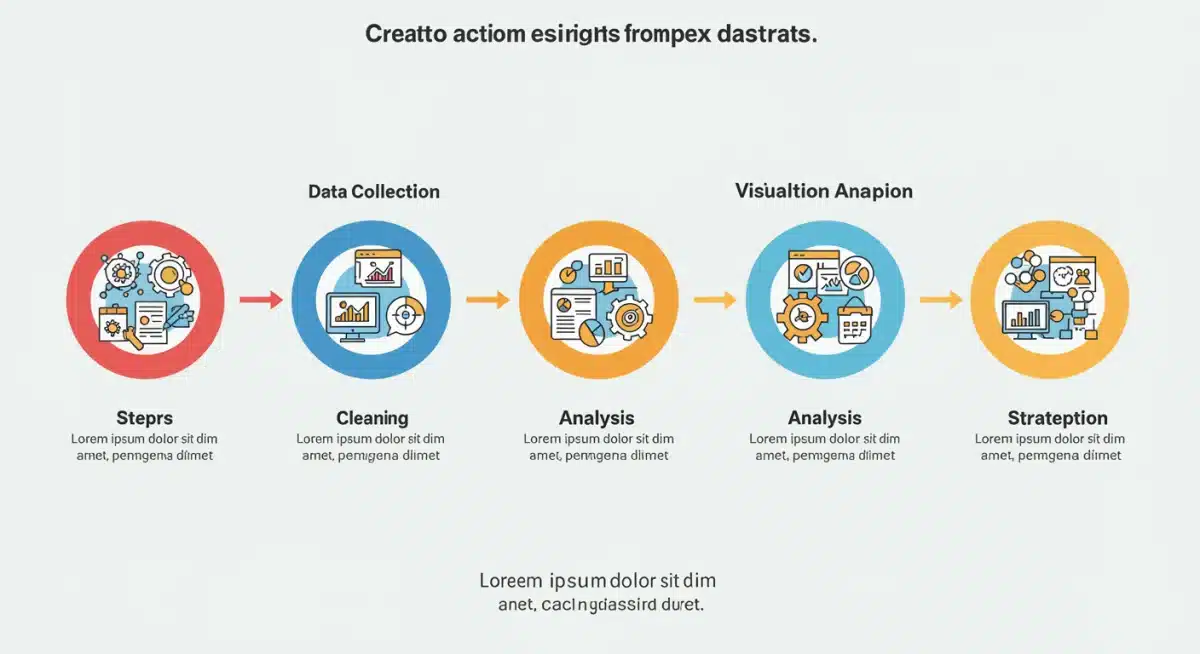 Infographic detailing five steps for actionable insights from complex datasets