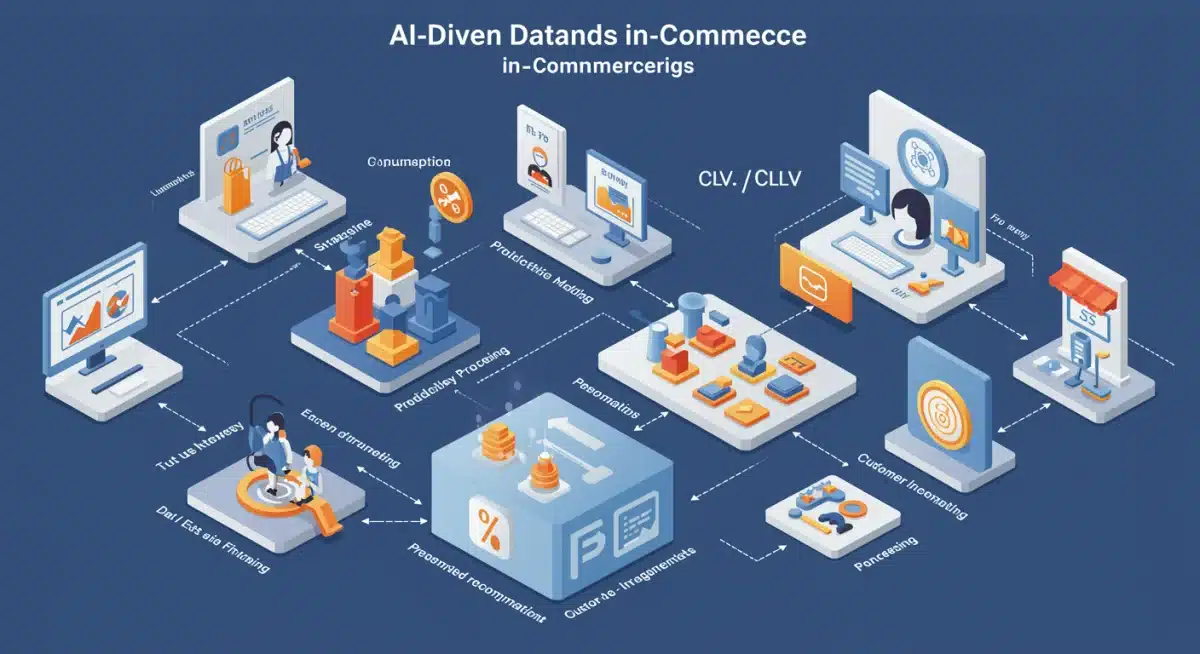 Infographic showing the AI data analysis pipeline for e-commerce personalization