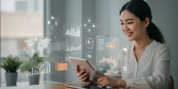 AI-powered e-commerce platform showing personalized product recommendations and financial growth charts