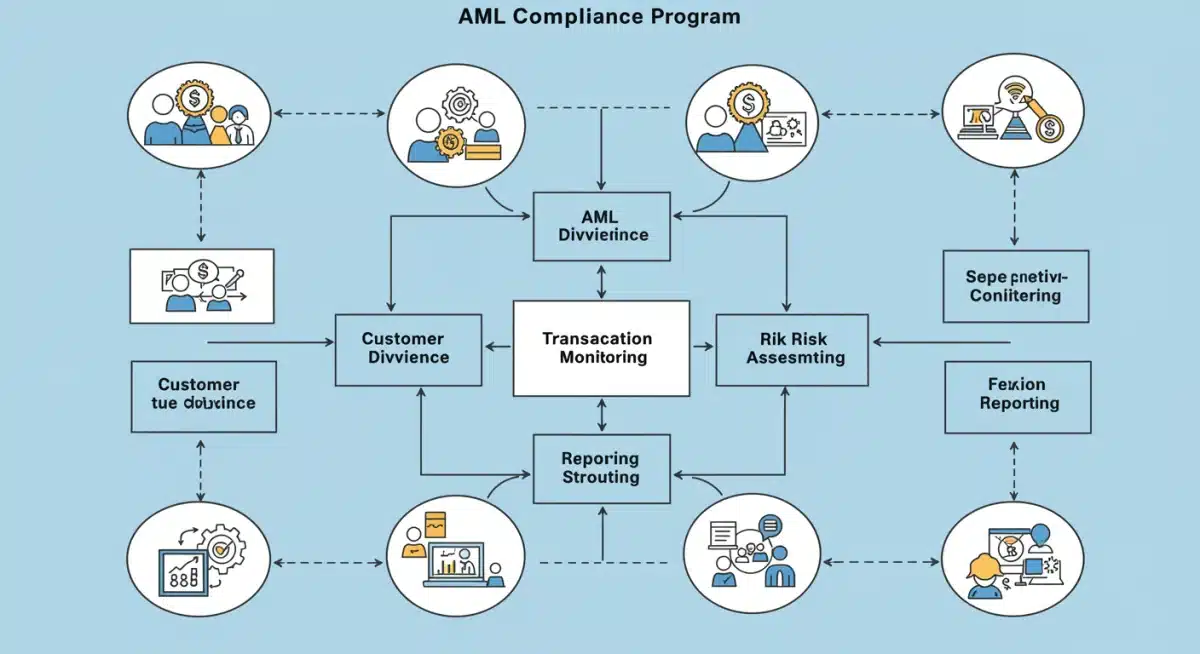 Flowchart illustrating a robust AML compliance program for businesses