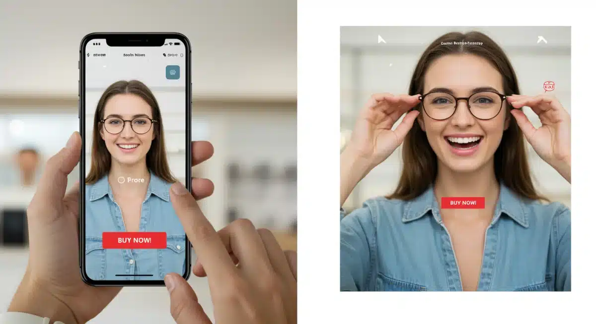 Customer using augmented reality for virtual product try-on