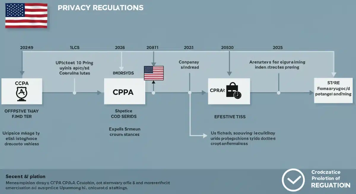 Timeline of CCPA and CPRA regulatory updates and effective dates