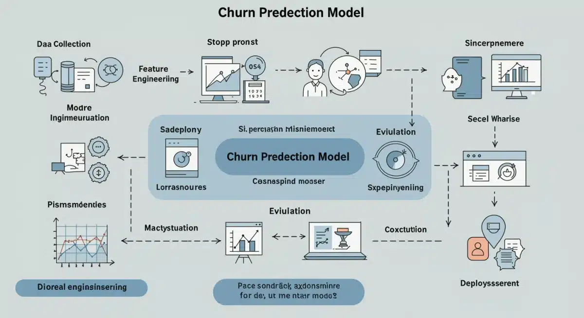 Stages of a predictive churn model lifecycle for digital subscriptions