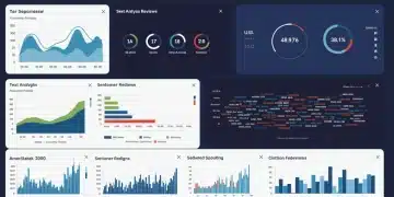 Customer Sentiment 2025: Text Analytics for 10% Product Dev Boost Digital dashboard showing customer sentiment analysis with text analytics