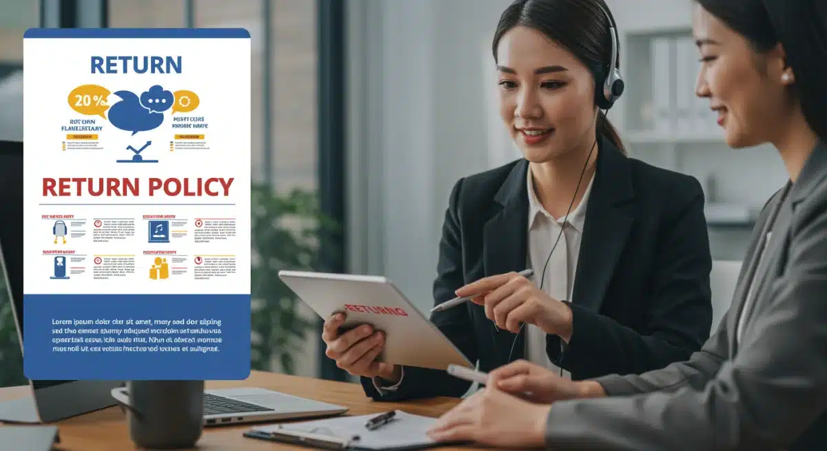 Customer service assisting with e-commerce return process