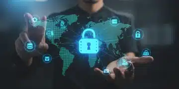 Digital padlock securing e-commerce data network, 2025 DATA Act compliance