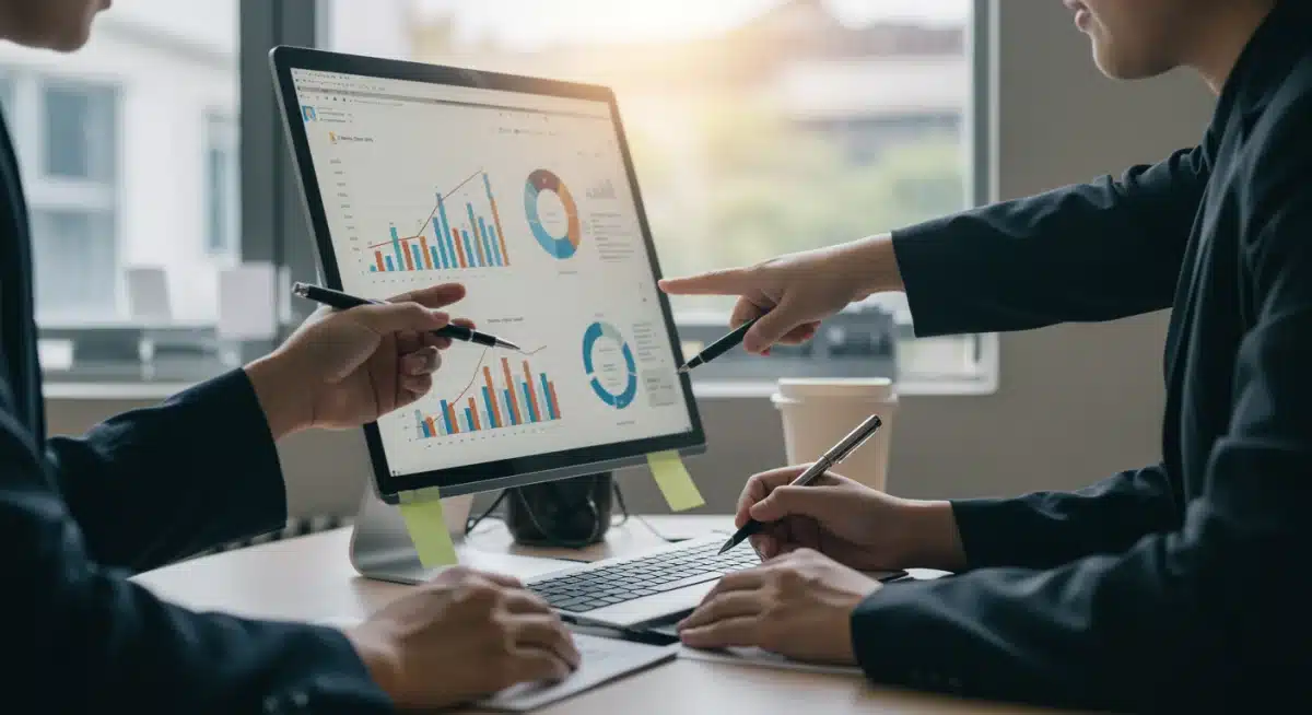 Data analysts collaborating on customer feedback and sentiment trends