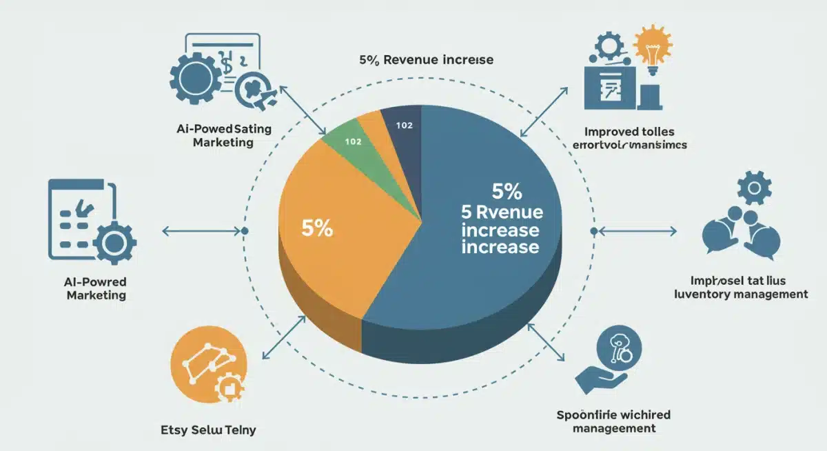 Infographic detailing Etsy's 5% revenue increase goal with new tools