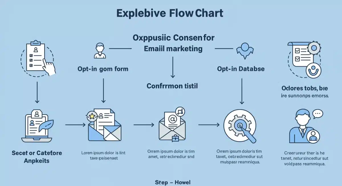 Flowchart illustrating explicit consent process for email marketing compliance.