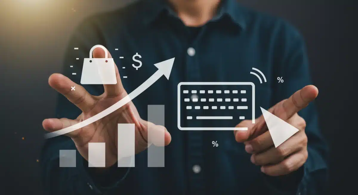 Financial growth chart with accessibility symbols, illustrating the return on investment for accessible e-commerce.