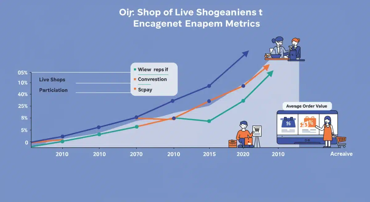 Infographic showing increasing live shopping engagement and conversion rates