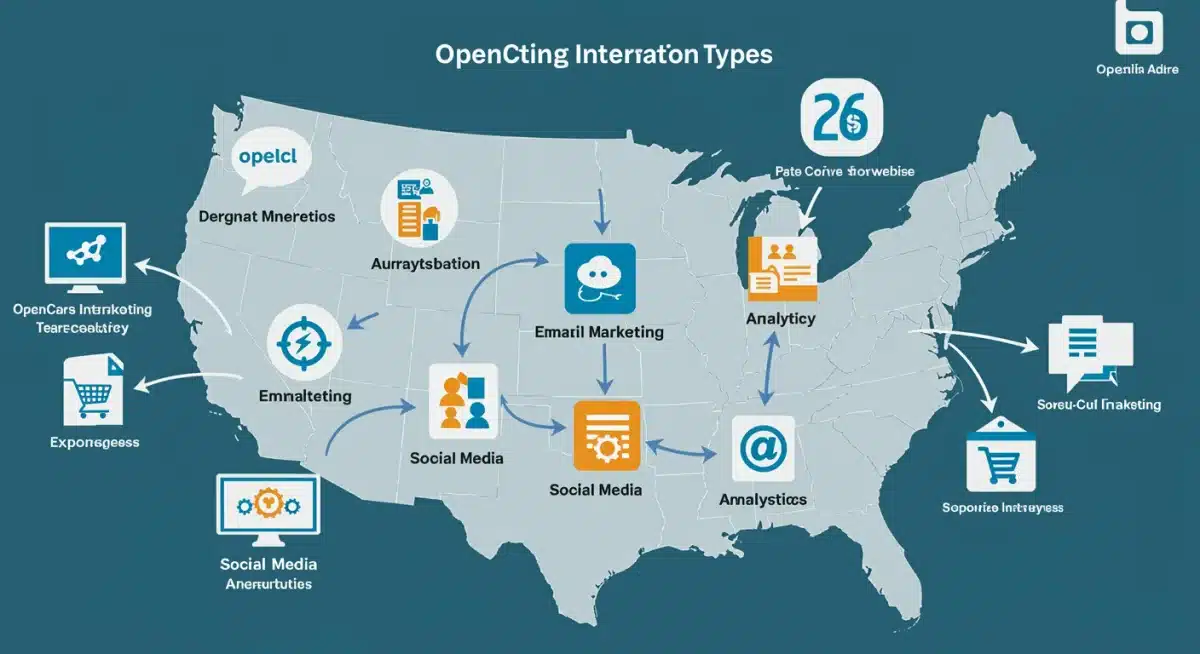 Infographic detailing OpenCart's interconnected marketing integration types and their synergy.
