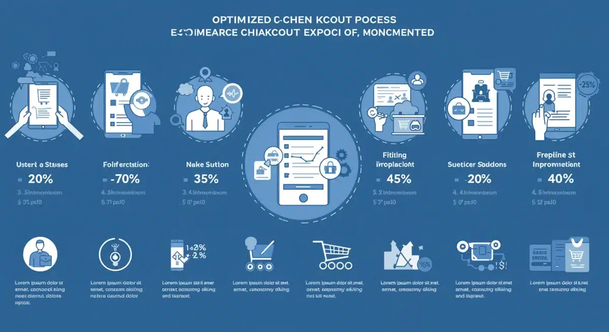 Infographic showing optimized e-commerce checkout process with speed improvements