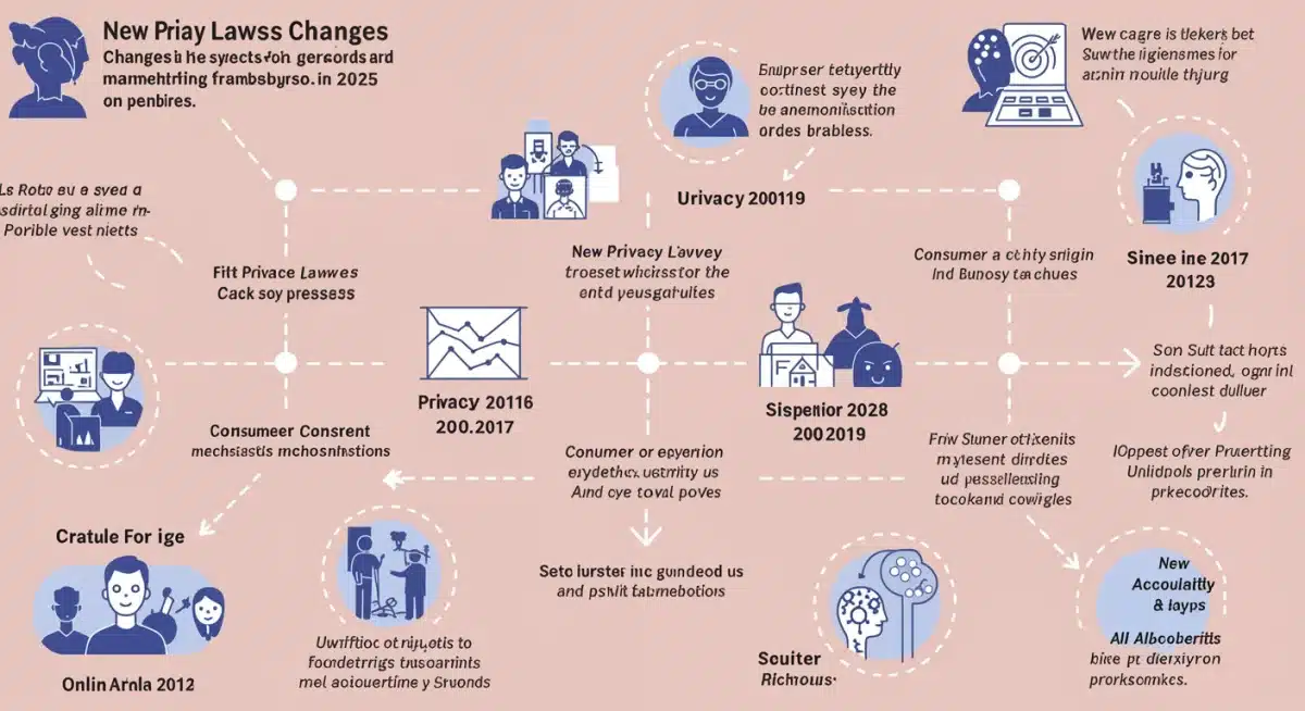 Infographic outlining a timeline of 2025 online ad regulatory changes