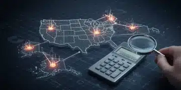 Sales Tax Nexus 2025: E-commerce Compliance & Financial Impact Illustration of multi-state sales tax nexus for e-commerce businesses in 2025, showing compliance challenges and financial considerations.