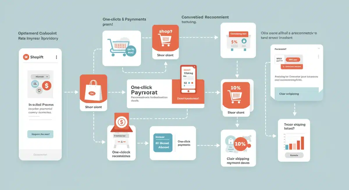 Optimized Shopify checkout process infographic with 10% conversion increase