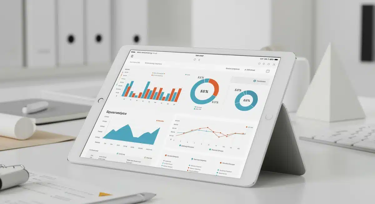 Detailed Squarespace analytics interface on a tablet, showing customer insights.