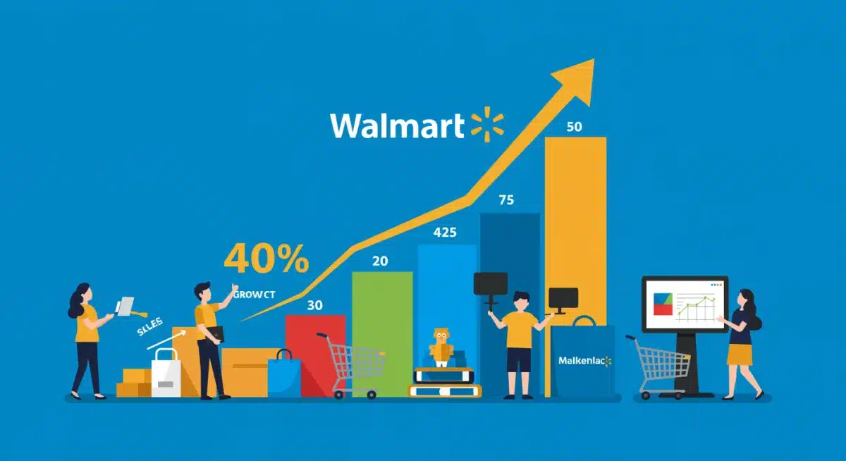 Infographic showing 40% growth in Walmart Marketplace US reach